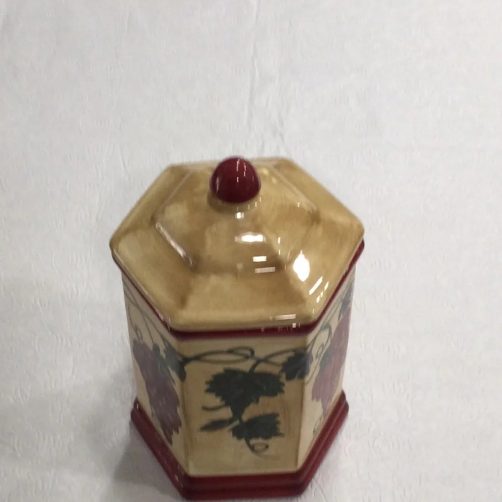 Handmade for Nonni's Grape Vine Vintage Cookie Jar